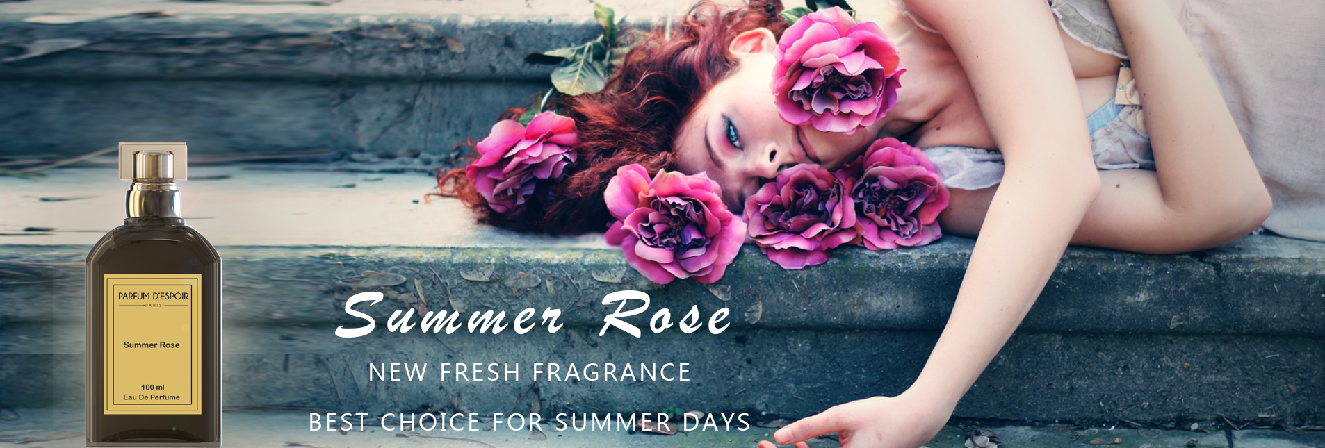Summer Rose Perfume - aromatic floral perfume - summer perfume - parfum d'espoir - france